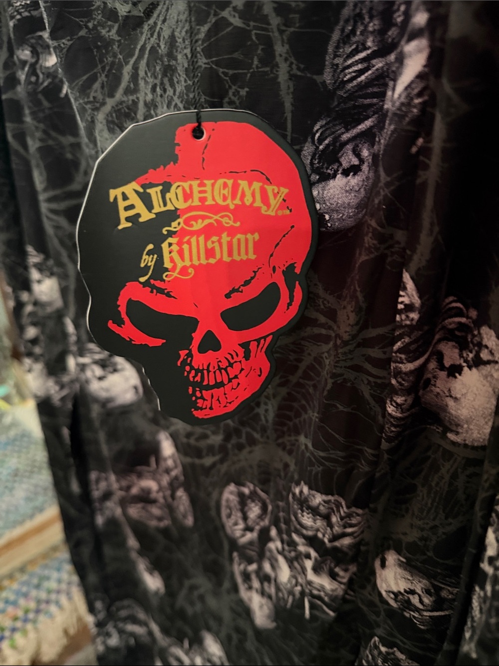 Killstar Black Maxi Skirt with  Death Moths Plus size - Picture 2 of 5